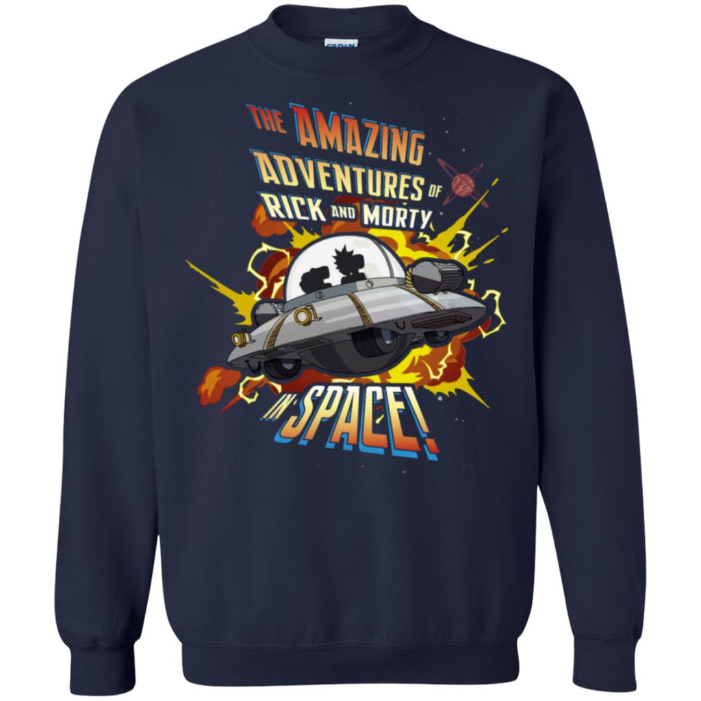 Rick And Morty Amazing Adventures In Space Unisex Crewneck Pullover Sweatshirt