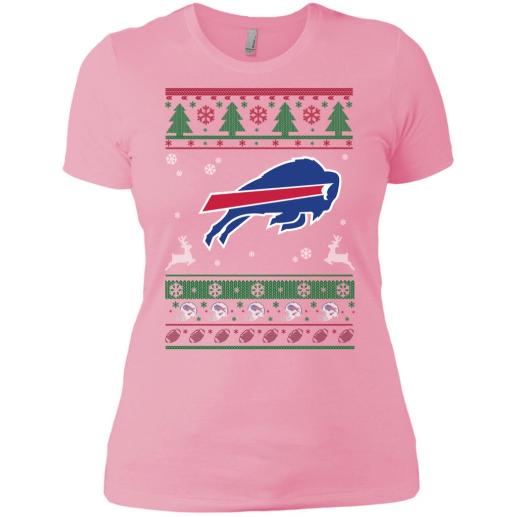 Buffalo Bills Logo Football Teams Ugly Christmas Sweater Women T-Shirt