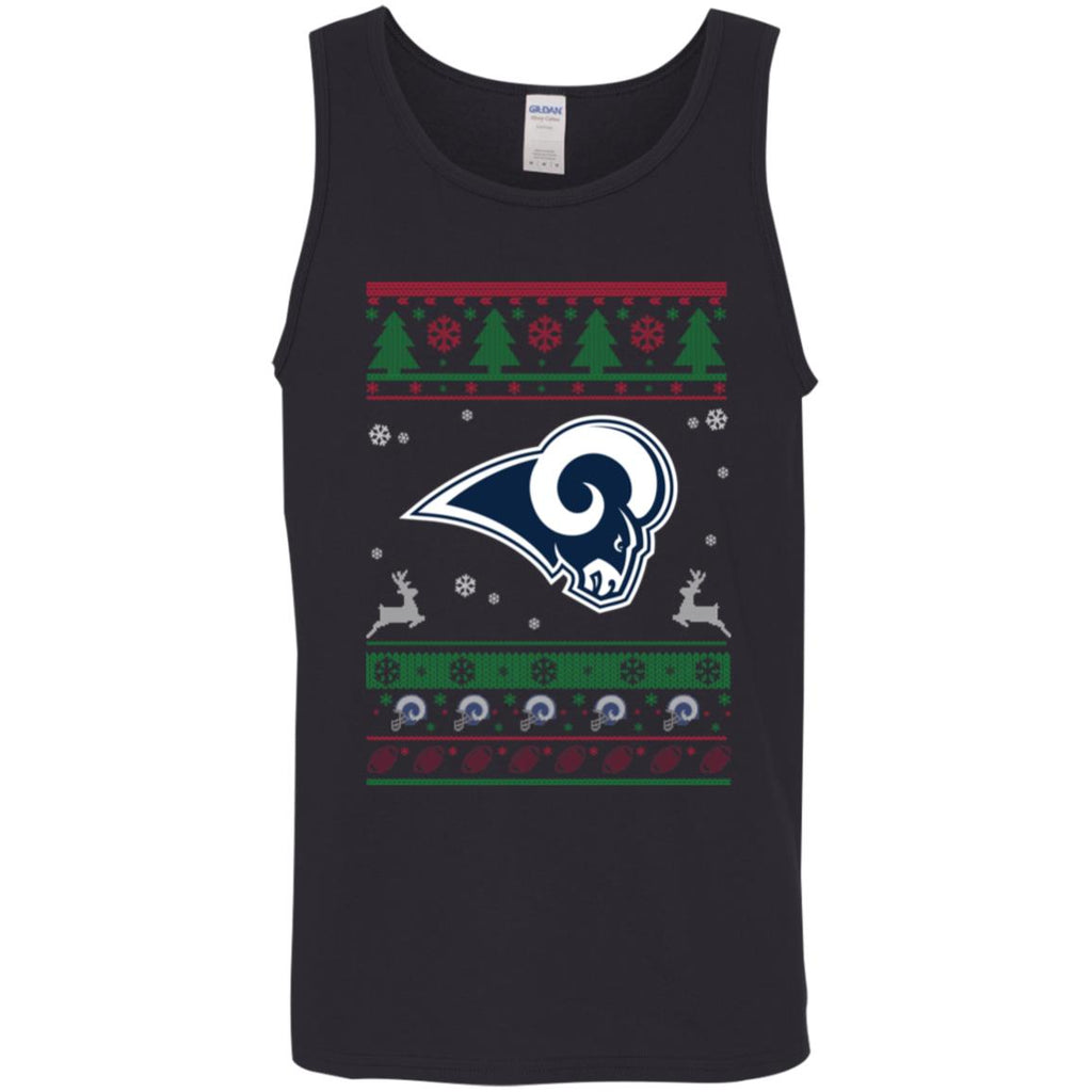 Los Angeles Rams Logo Football Teams Ugly Christmas Sweater Men Tank Top