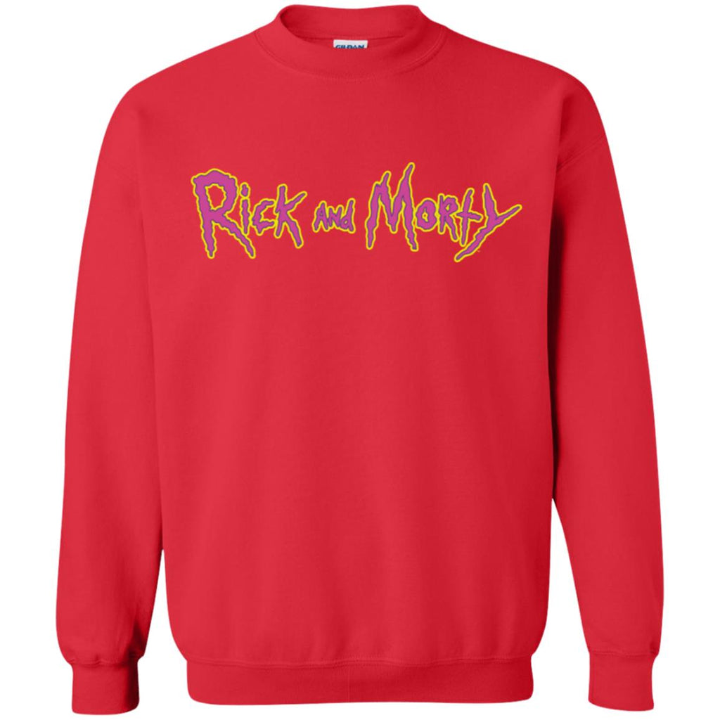 Rick And Morty Title Typography Shirt Unisex Crewneck Pullover Sweatshirt