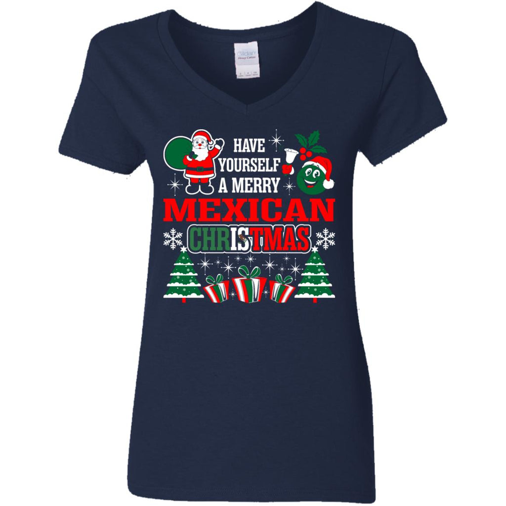 Have Yourself A Merry Mexican Christmas Women V-Neck T-Shirt