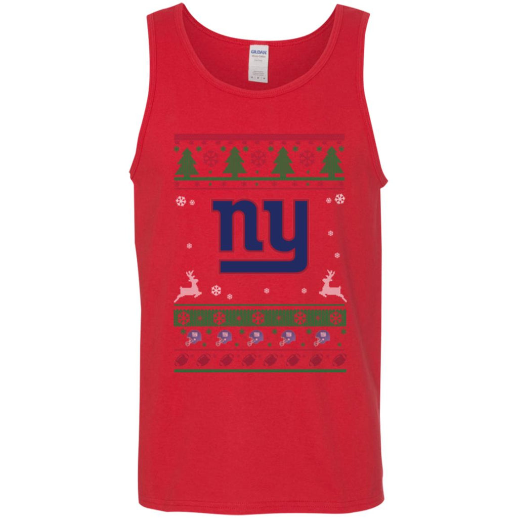 New York Giants Logo Football Teams Ugly Christmas Sweater Men Tank Top