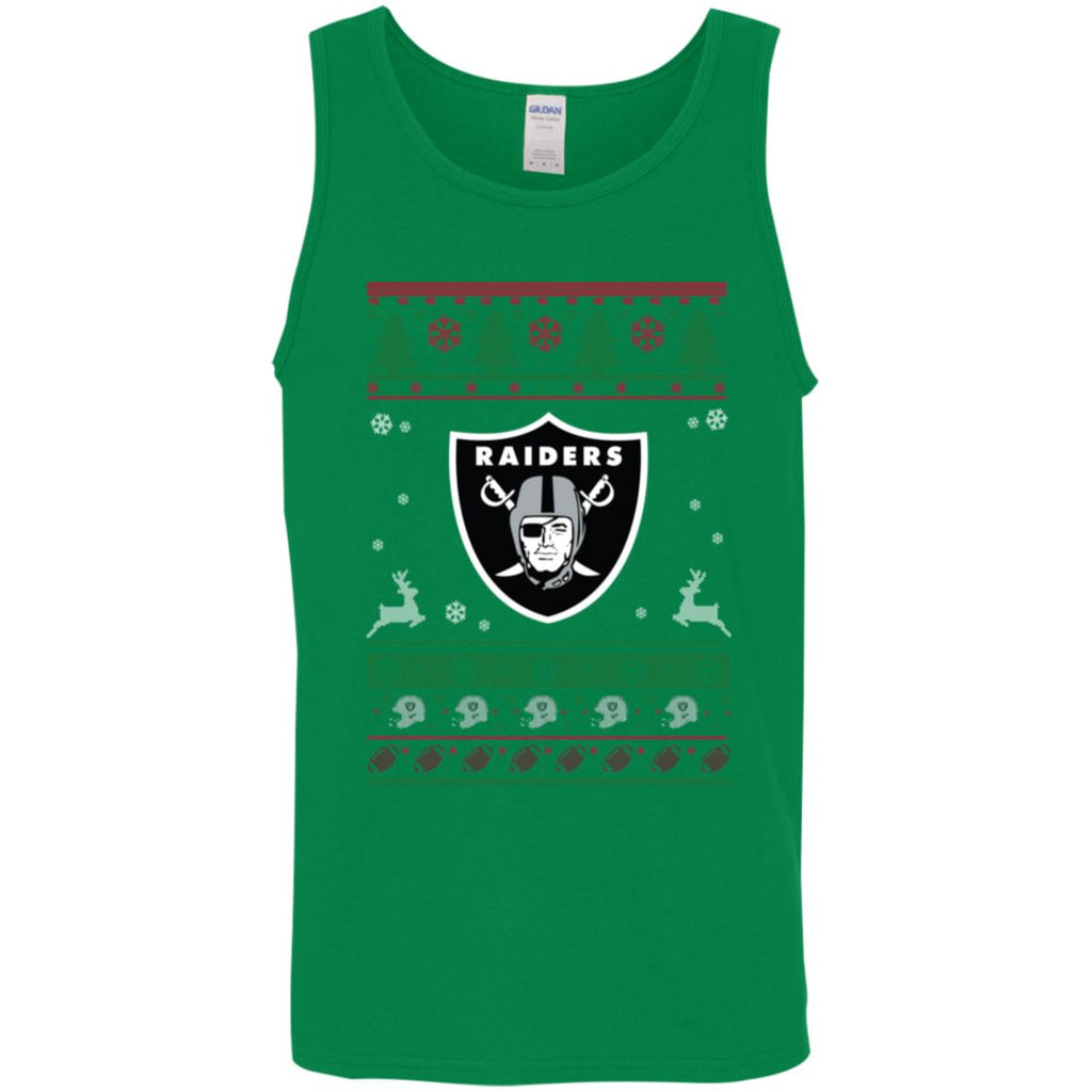 Oakland Raiders Logo Football Teams Ugly Christmas Sweater Men Tank Top
