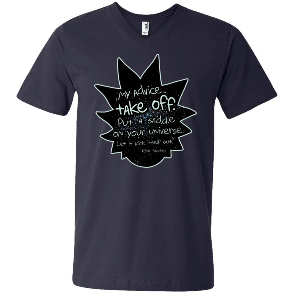 Rick And Morty My Advice  Take Off Men V-Neck T-Shirt