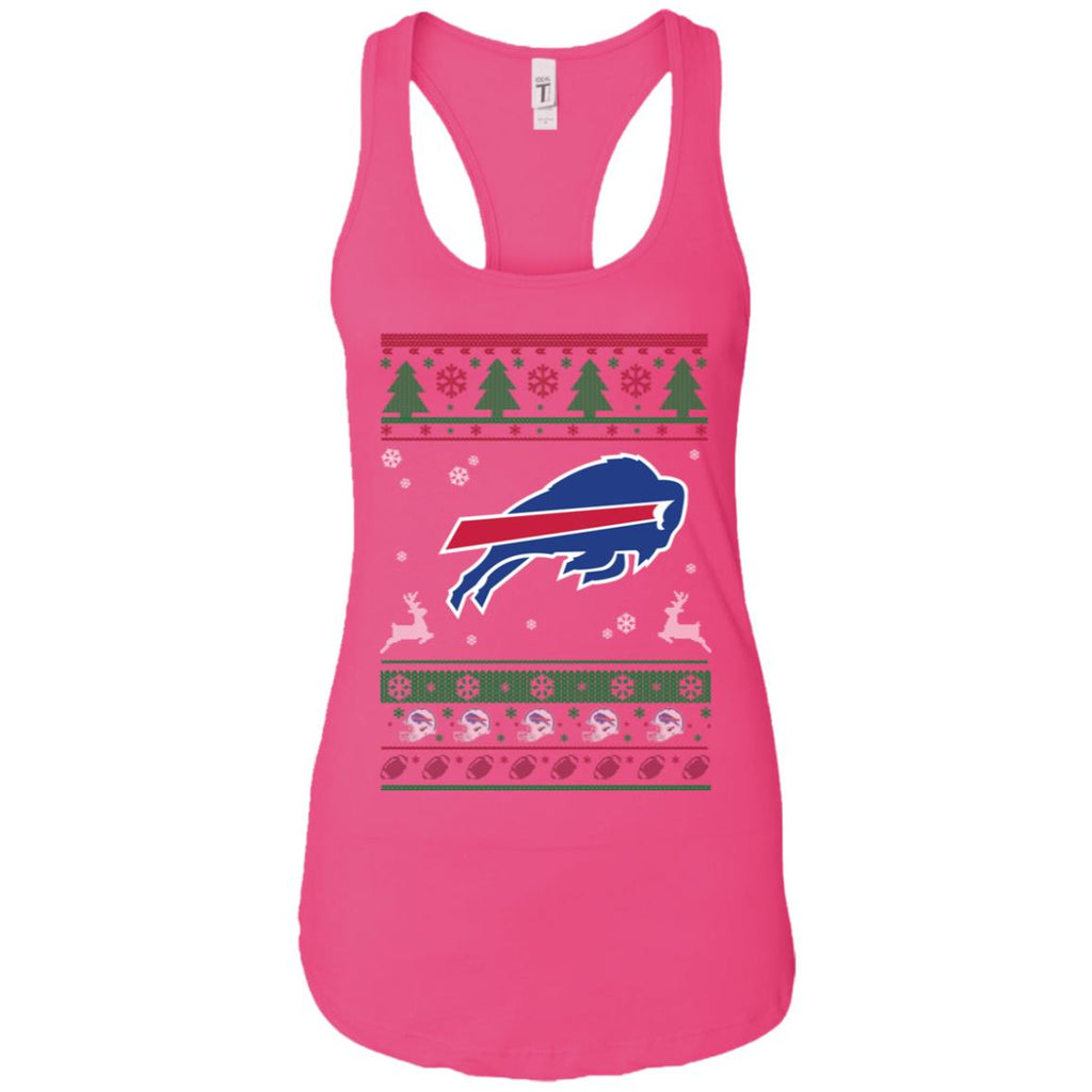 Buffalo Bills Logo Football Teams Ugly Christmas Sweater Women Tank