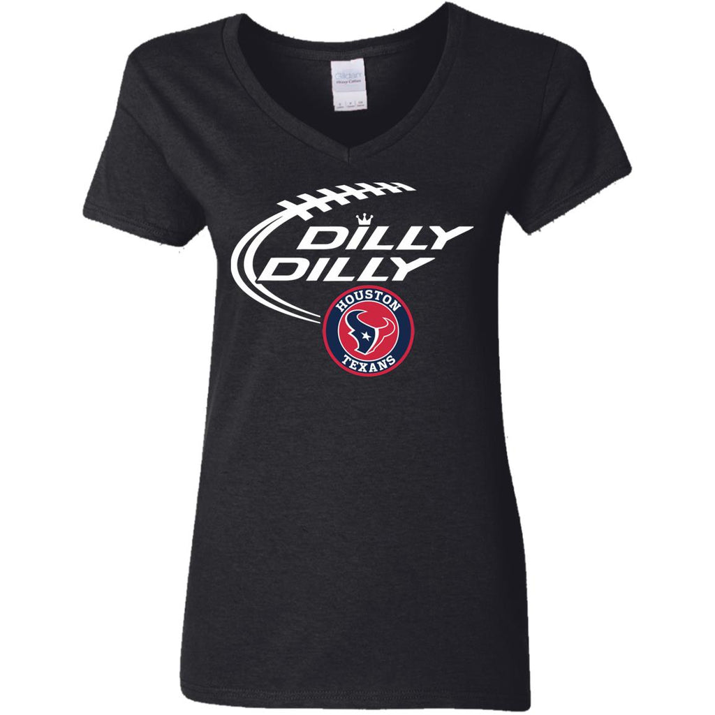 Dilly Dilly Houston Texans Nfl Football Women V-Neck T-Shirt
