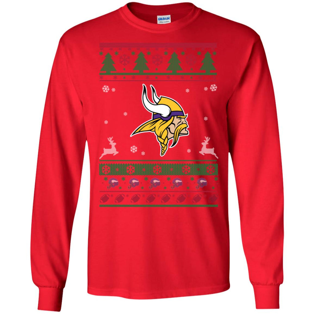 Minnesota Vikings Logo Football Teams Ugly Christmas Sweater Men Long SLeeve Shirt