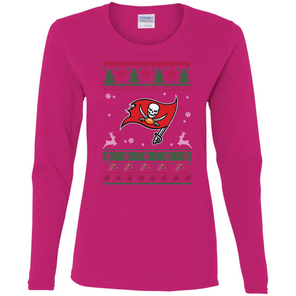 Tampa Bay Buccaneers Logo Football Teams Ugly Christmas Sweater Women Long Sleeve Shirt
