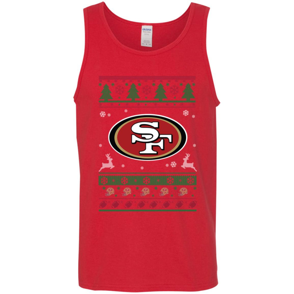 San Francisco 49ers Logo Football Teams Ugly Christmas Sweater Men Tank Top