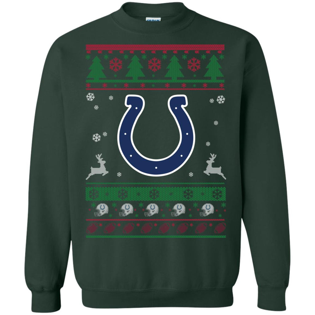 Indianapolis Colts Logo Football Teams Ugly Christmas Sweater Unisex Crewneck Pullover Sweatshirt