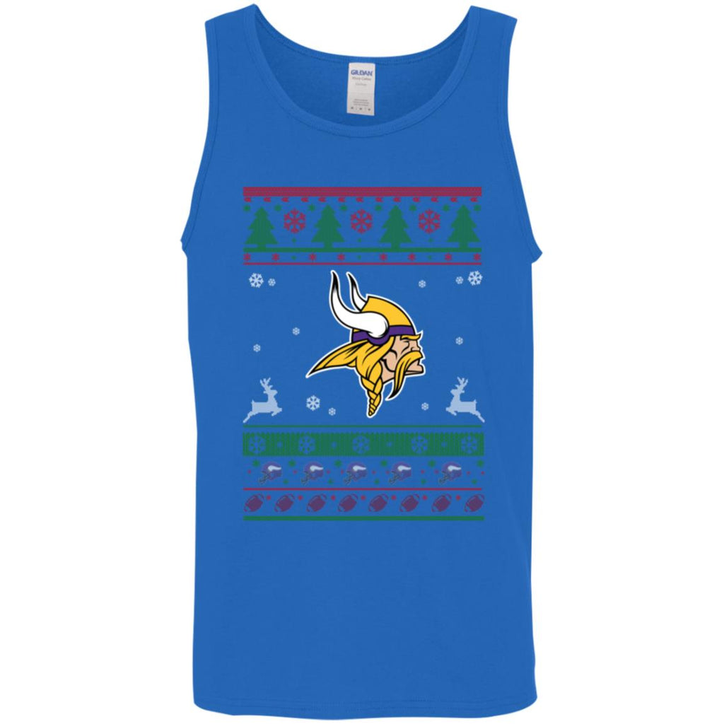 Minnesota Vikings Logo Football Teams Ugly Christmas Sweater Men Tank Top