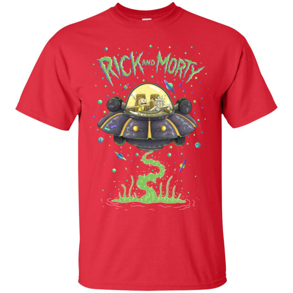 Rick And Morty Spaceship Illustration Men T-Shirt