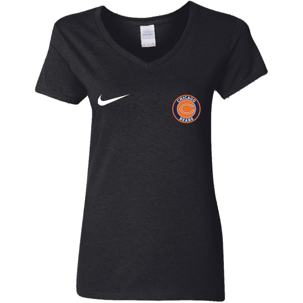 Nike Chicago Bears Nfl Football Women V-Neck T-Shirt