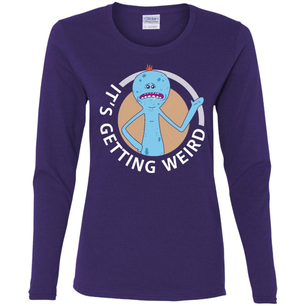 Rick And Morty Mr Meeseeks It's Getting Weird Women Long Sleeve Shirt