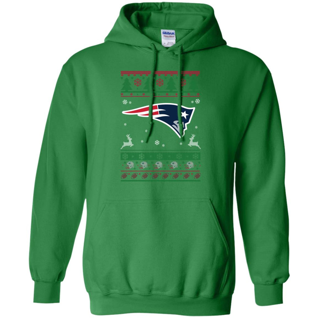 New England Patriots Logo Football Teams Ugly Christmas Sweater Men Pullover Hoodie