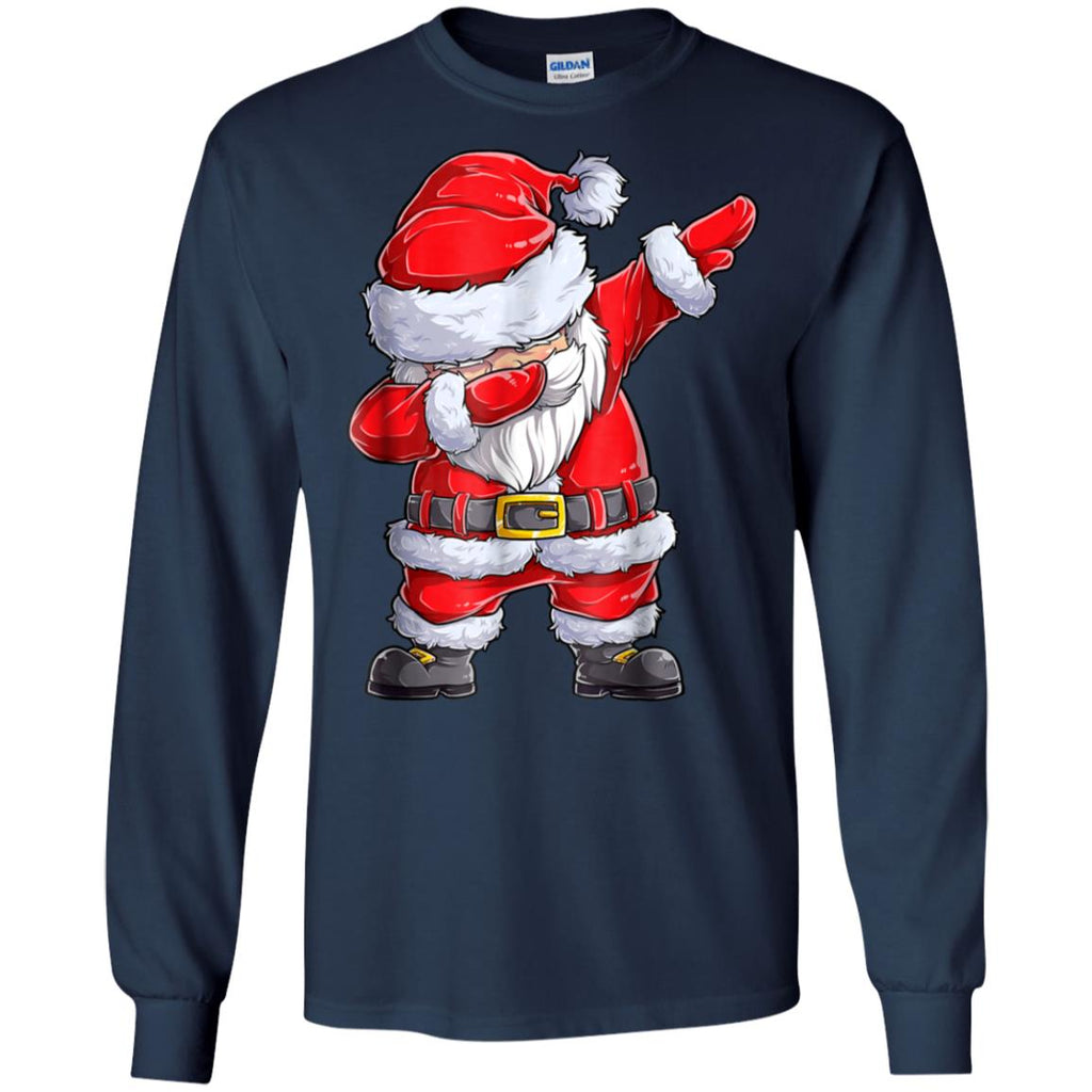 Dabbing Santa Shirt Christmas Boys Kids Men Xmas Gifts Tees Men Long SLeeve Shirt