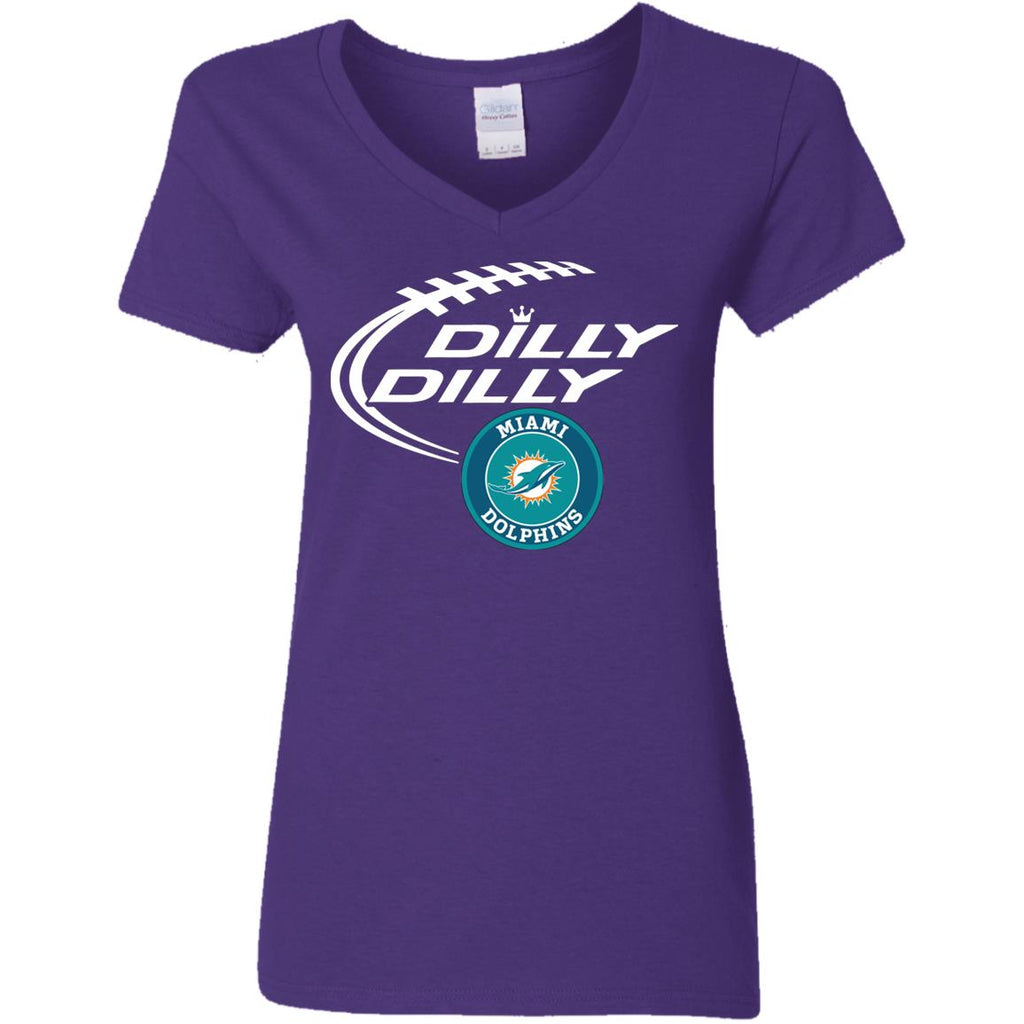 Dilly Dilly Miami Dolphins Nfl Football Women V-Neck T-Shirt