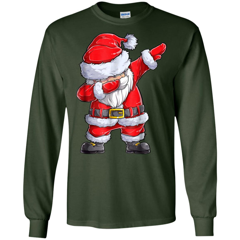 Dabbing Santa Shirt Christmas Boys Kids Men Xmas Gifts Tees Men Long SLeeve Shirt