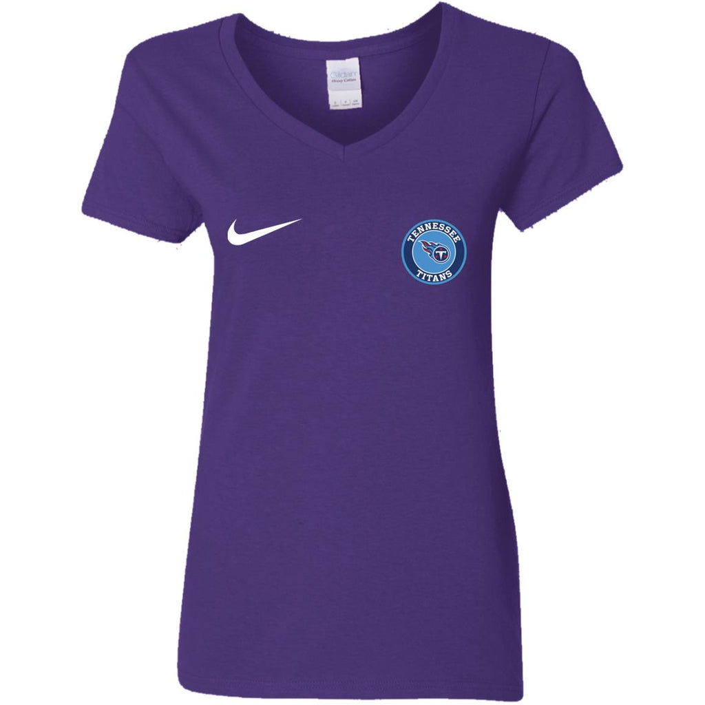 Nike Tennessee Titans Nfl Football Women V-Neck T-Shirt