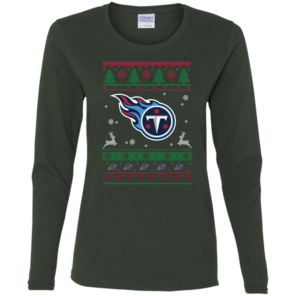 Tennessee Titans Logo Football Teams Ugly Christmas Sweater Women Long Sleeve Shirt