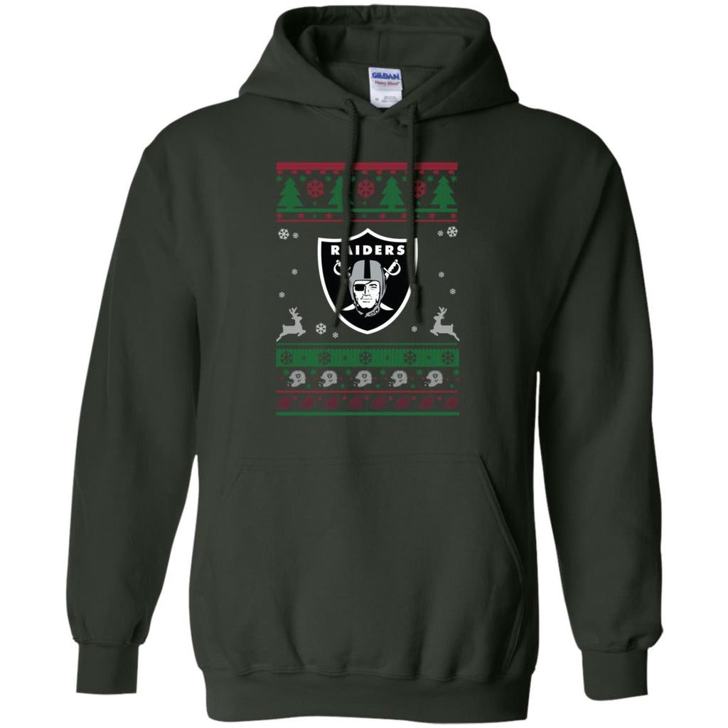 Oakland Raiders Logo Football Teams Ugly Christmas Sweater Men Pullover Hoodie