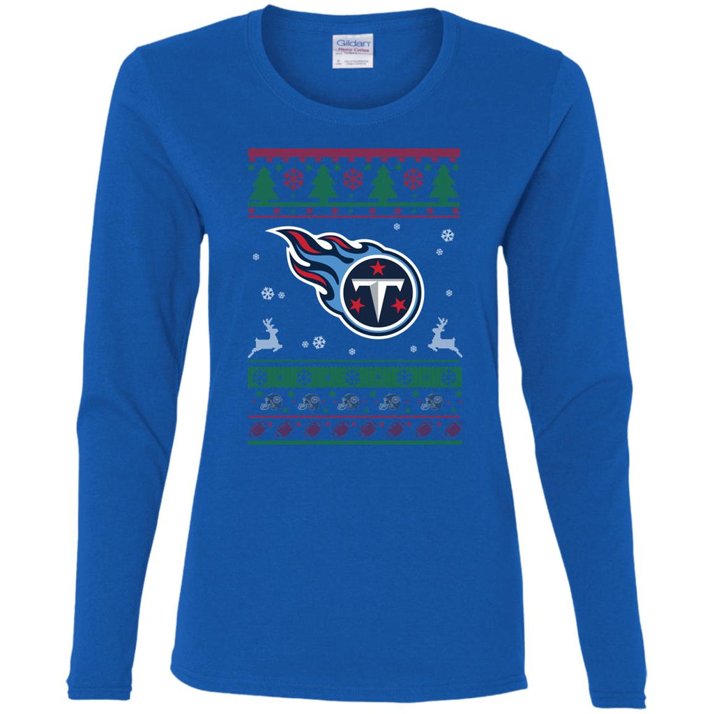 Tennessee Titans Logo Football Teams Ugly Christmas Sweater Women Long Sleeve Shirt