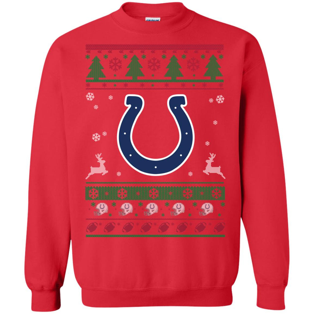 Indianapolis Colts Logo Football Teams Ugly Christmas Sweater Unisex Crewneck Pullover Sweatshirt