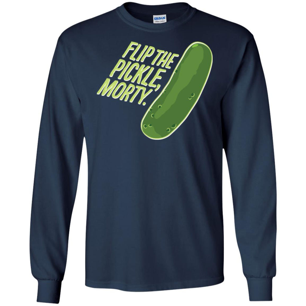 Rick And Morty Flip The Pickle Quote Men Long SLeeve Shirt