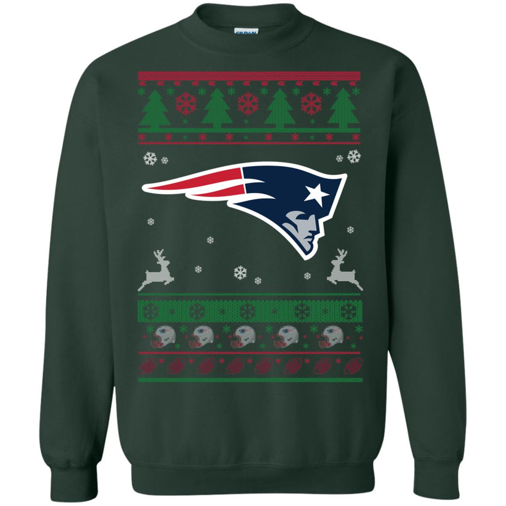 New England Patriots Logo Football Teams Ugly Christmas Sweater Unisex Crewneck Pullover Sweatshirt