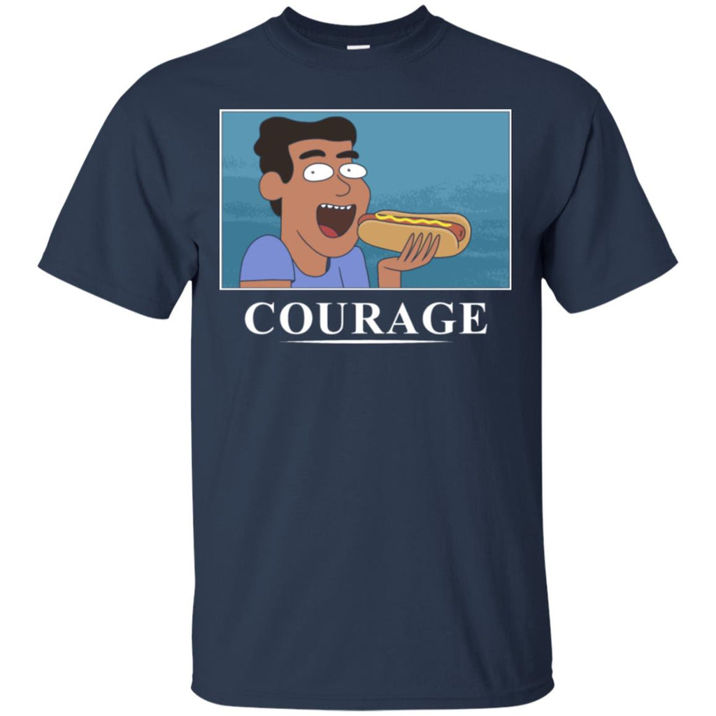 Rick And Morty Courage Is Eating A Hot Dog Men T-Shirt