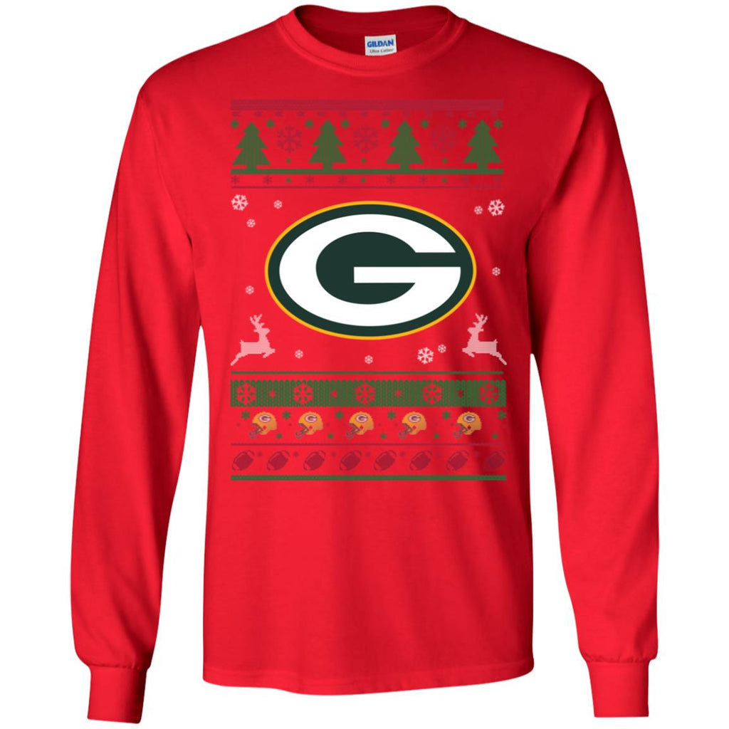 Green Bay Packers Logo Football Teams Ugly Christmas Sweater Men Long SLeeve Shirt