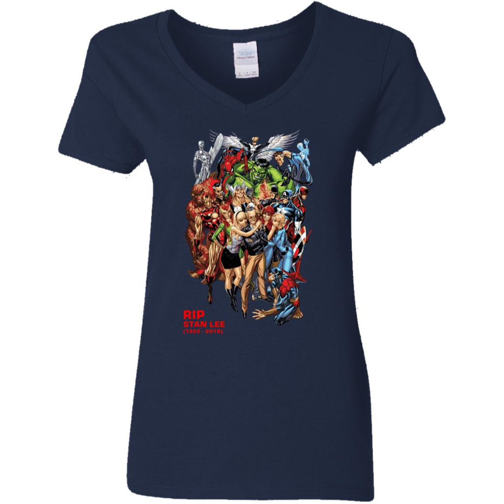 Rip Stan Lee Father Of Super Heroes Women V-Neck T-Shirt