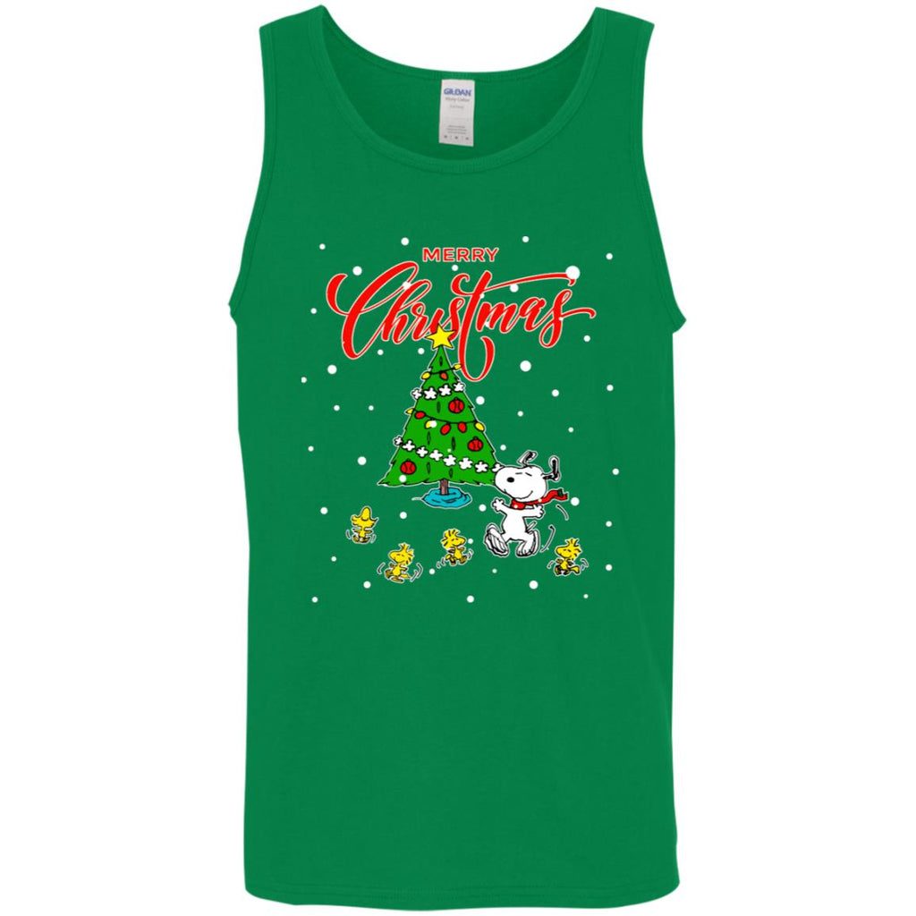 Peanuts-snoopy Christmas Tree Men Tank Top