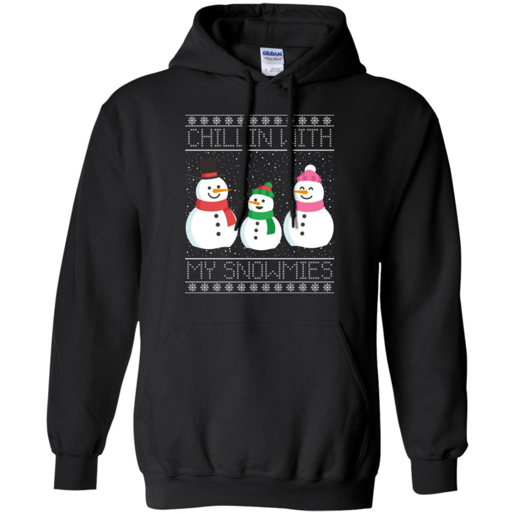 Chillin With My Snowmies Snowman Christmas Men Pullover Hoodie