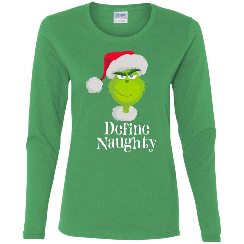 Dr. Seuss The Grinch Naughty Grinch Christmas Women Long Sleeve Shirt
