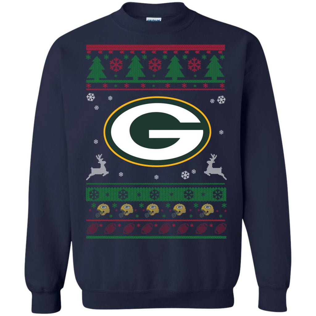Green Bay Packers Logo Football Teams Ugly Christmas Sweater Unisex Crewneck Pullover Sweatshirt