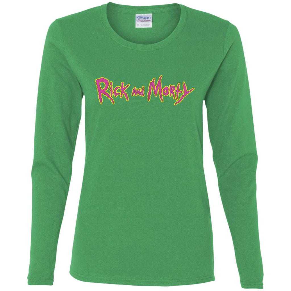 Rick And Morty Title Typography Shirt Women Long Sleeve Shirt