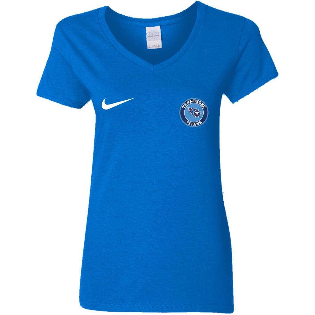 Nike Tennessee Titans Nfl Football Women V-Neck T-Shirt