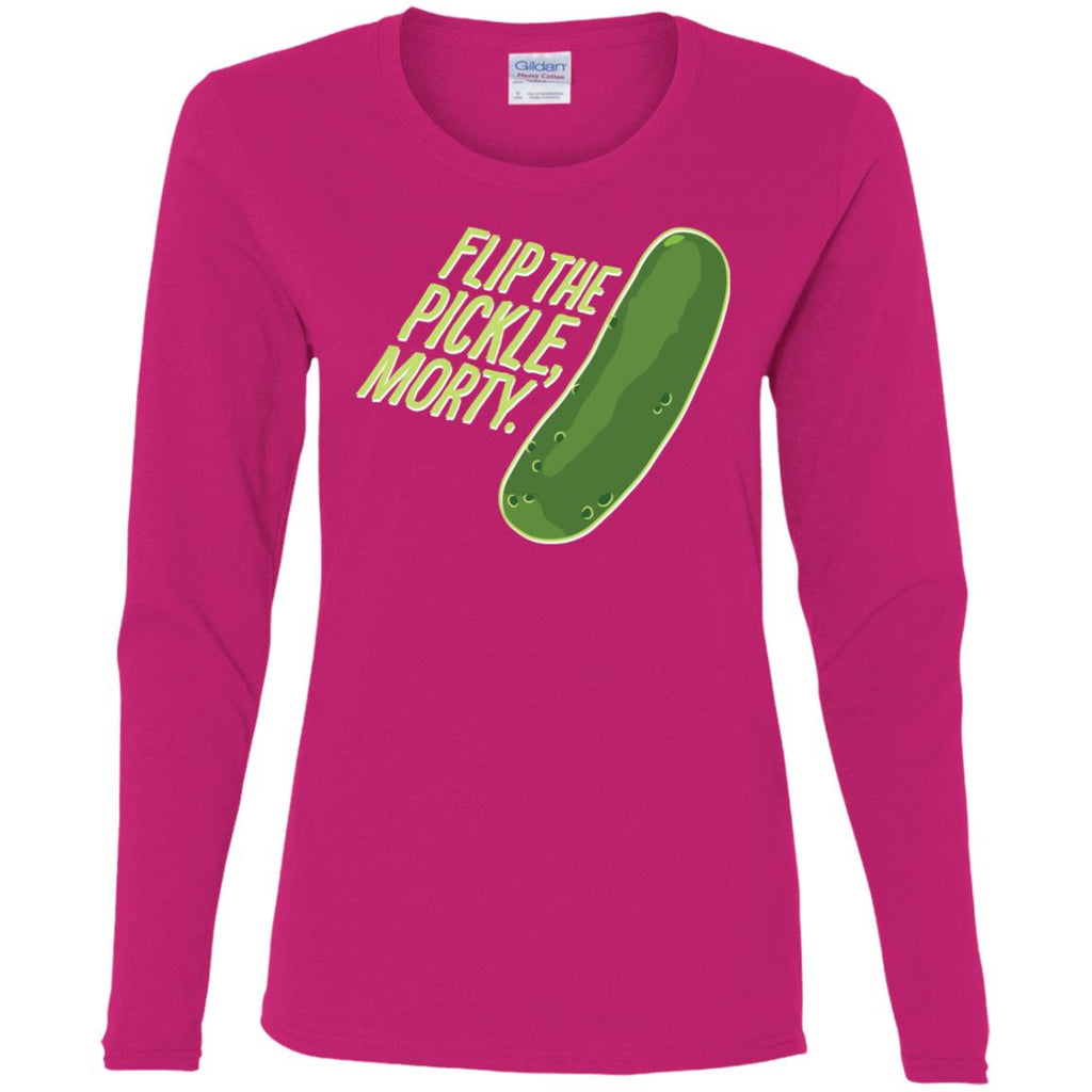 Rick And Morty Flip The Pickle Quote Women Long Sleeve Shirt