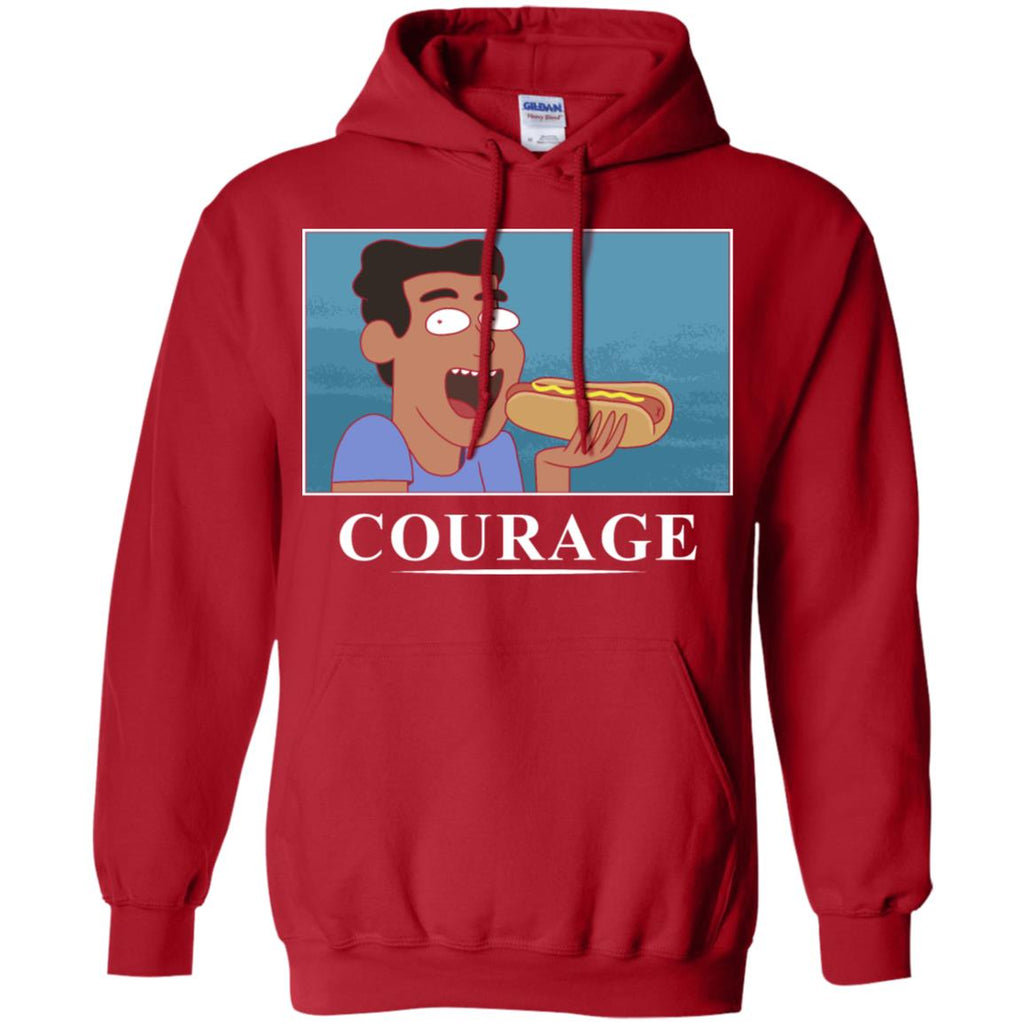 Rick And Morty Courage Is Eating A Hot Dog Men Pullover Hoodie