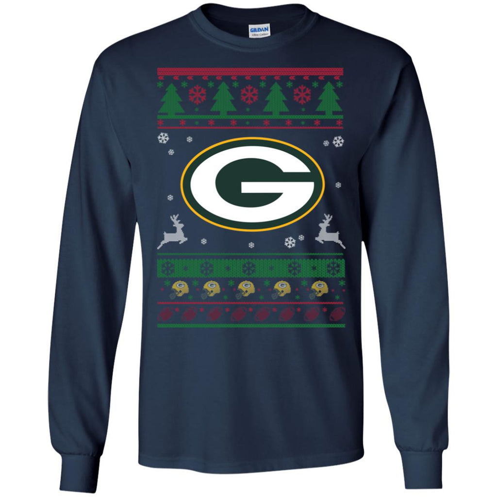 Green Bay Packers Logo Football Teams Ugly Christmas Sweater Men Long SLeeve Shirt