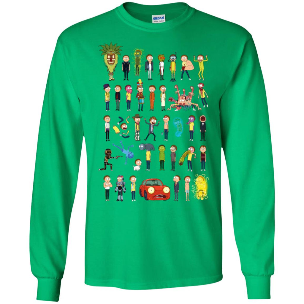 Ricky And Morty The Many Morty's Men Long SLeeve Shirt