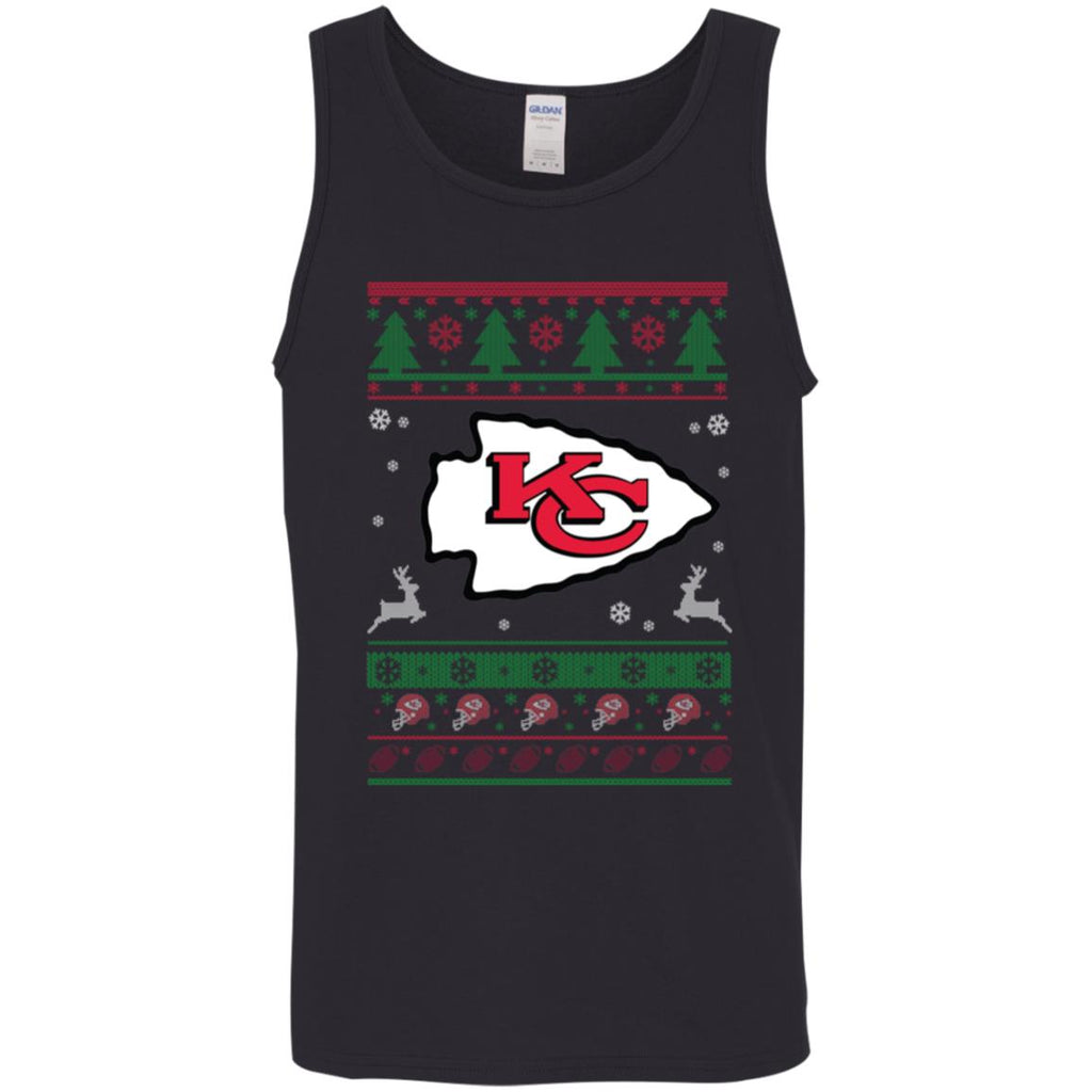 Kansas City Chiefs Logo Football Teams Ugly Christmas Sweater Men Tank Top