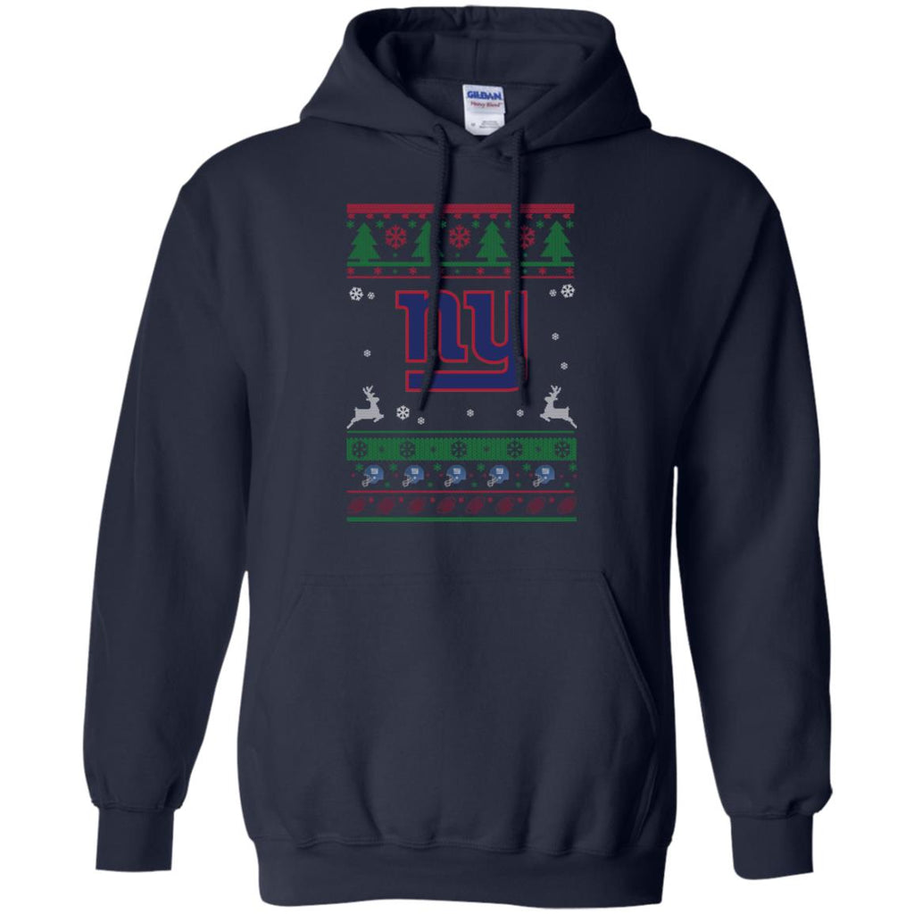 New York Giants Logo Football Teams Ugly Christmas Sweater Men Pullover Hoodie