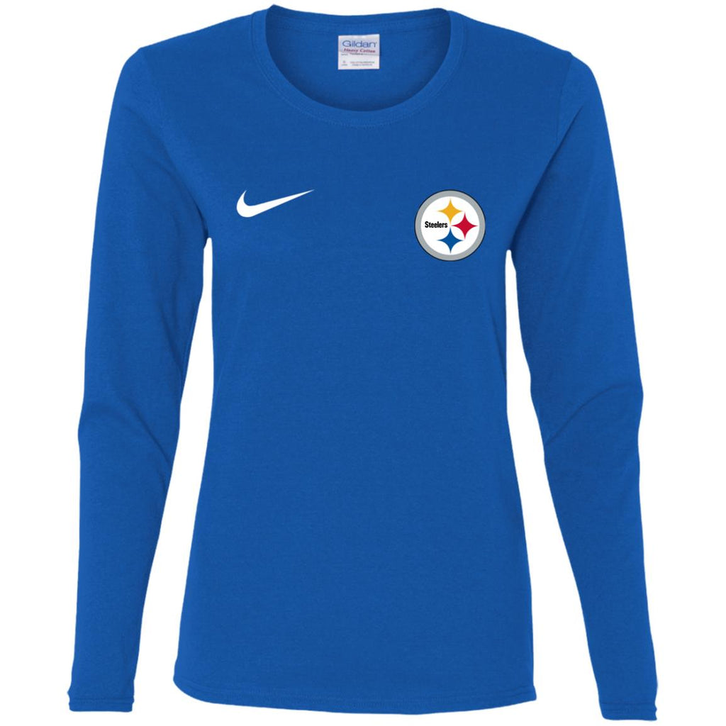 Nike Pittsburgh Steelers Logo Nfl Football Women Long Sleeve Shirt