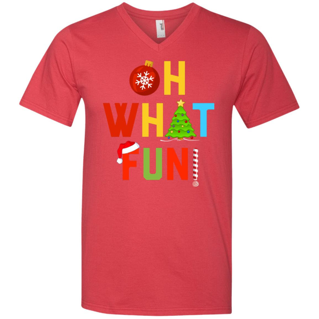 Oh What Fun Merry Christmas Men V-Neck T-Shirt