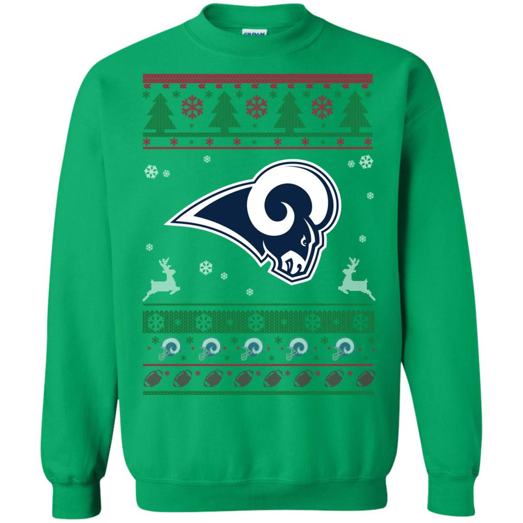 Los Angeles Rams Logo Football Teams Ugly Christmas Sweater Unisex Crewneck Pullover Sweatshirt