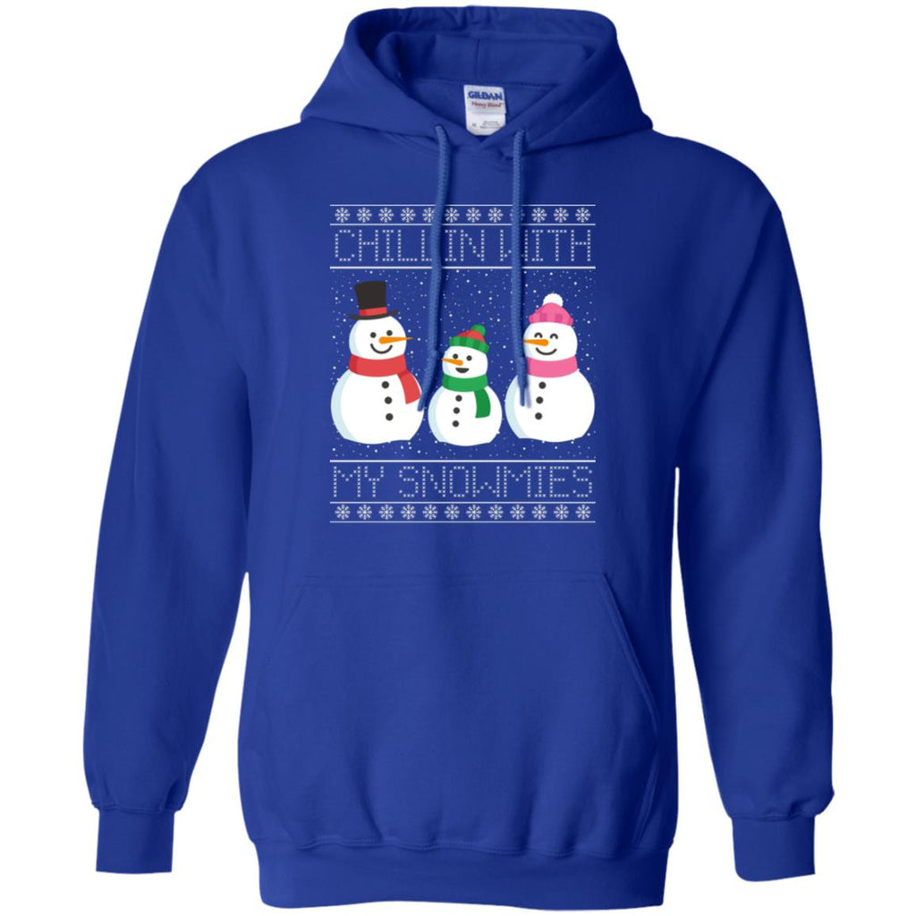 Chillin With My Snowmies Snowman Christmas Men Pullover Hoodie
