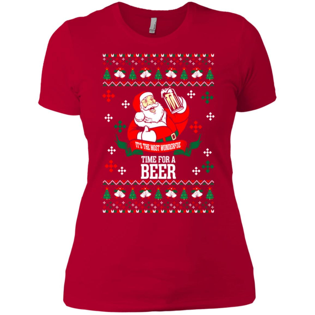It's The Most Wonderful Time For A Beer Ugly Christmas Women T-Shirt