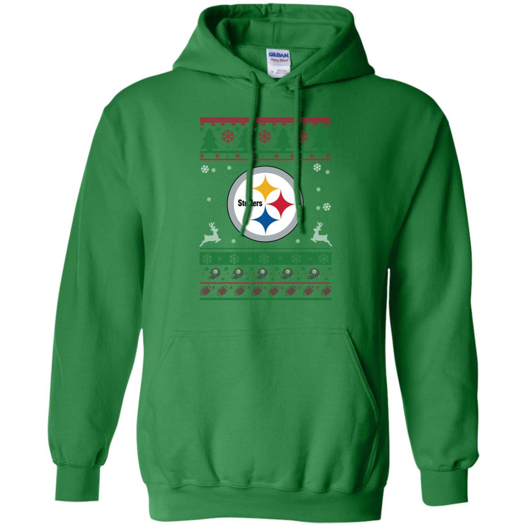 Pittsburgh Steelers Logo Football Teams Ugly Christmas Sweater Men Pullover Hoodie